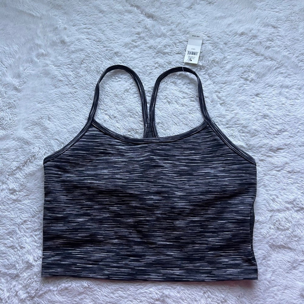 OFFLINE by Aerie The Hugger Recharge Space Dye Tank Top Sports Bra Black White S